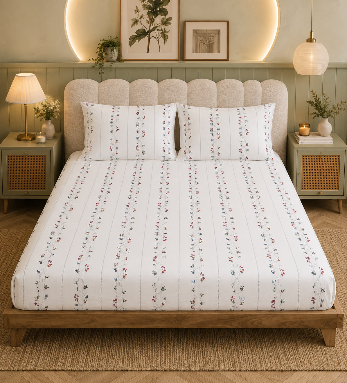 Meadowline White Bedsheet